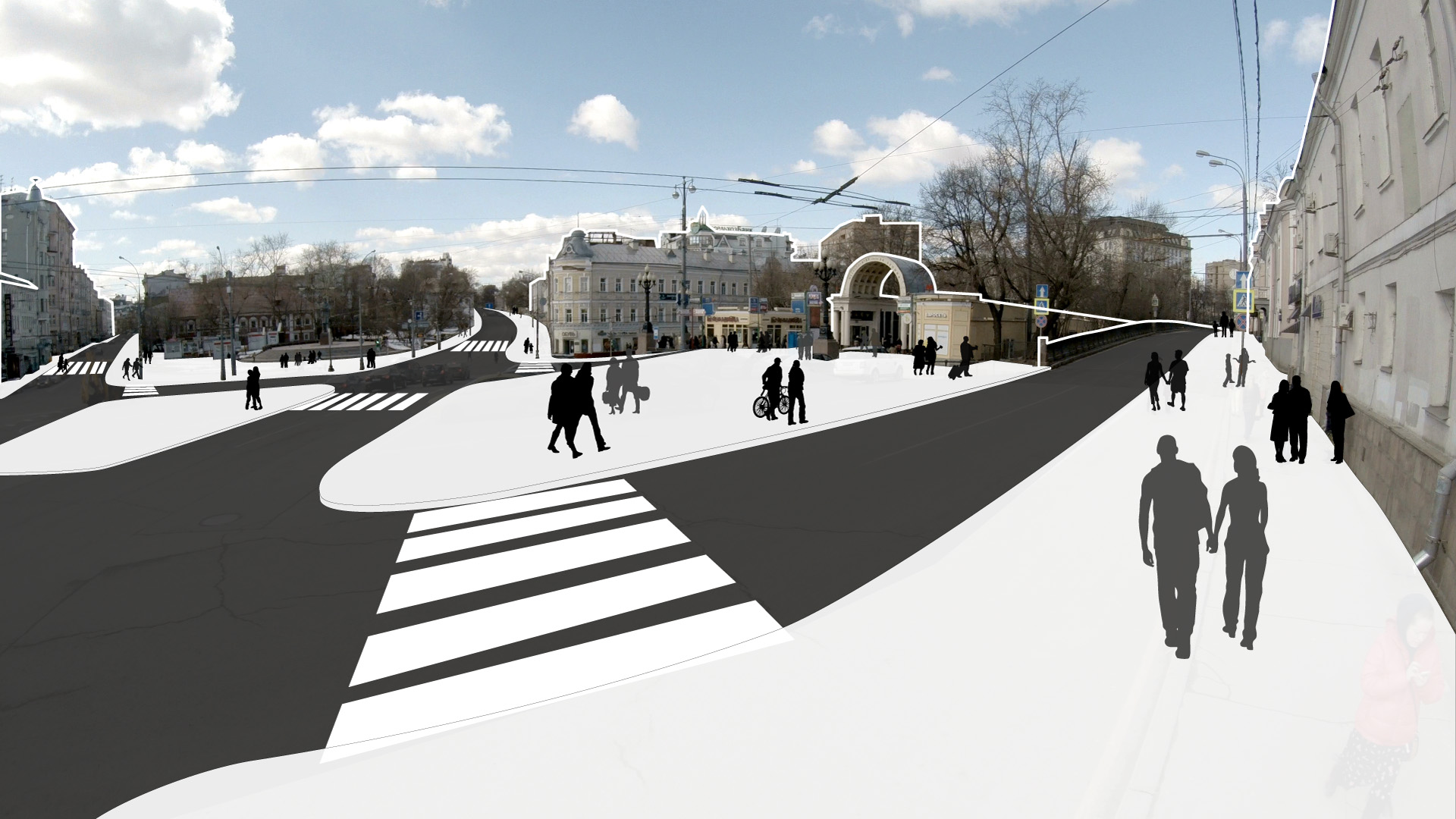 Redistribution of road space for Gogolevskiy Bld