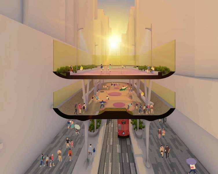The winning proposal for the competition for the design of the central Des Voeux Road in Hong Kong