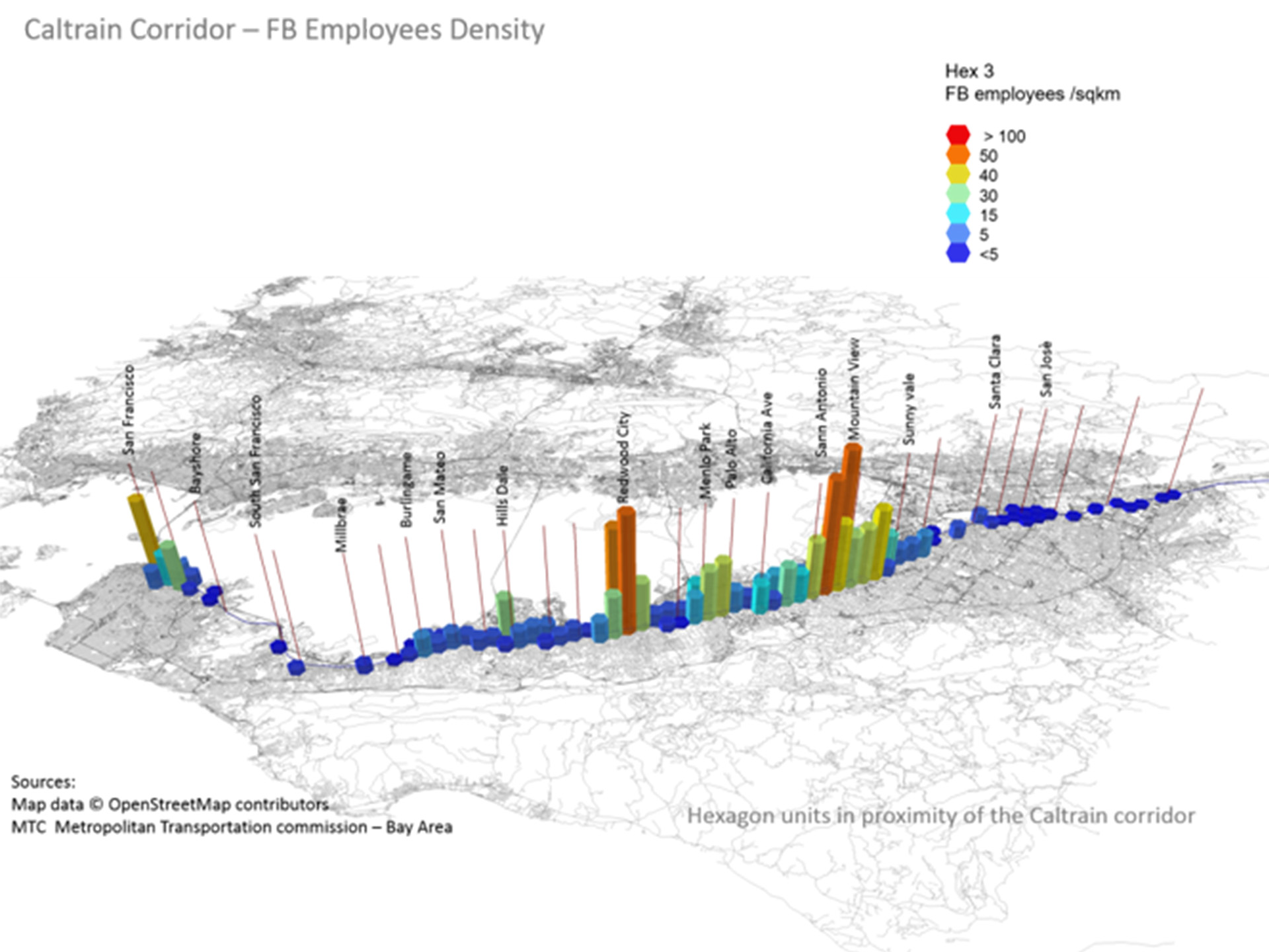 Employees density map