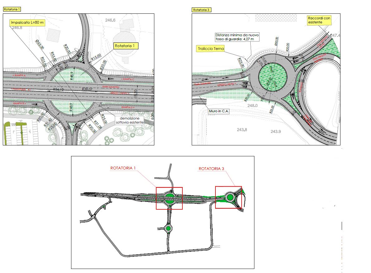 Intersection and roundabouts plans with details