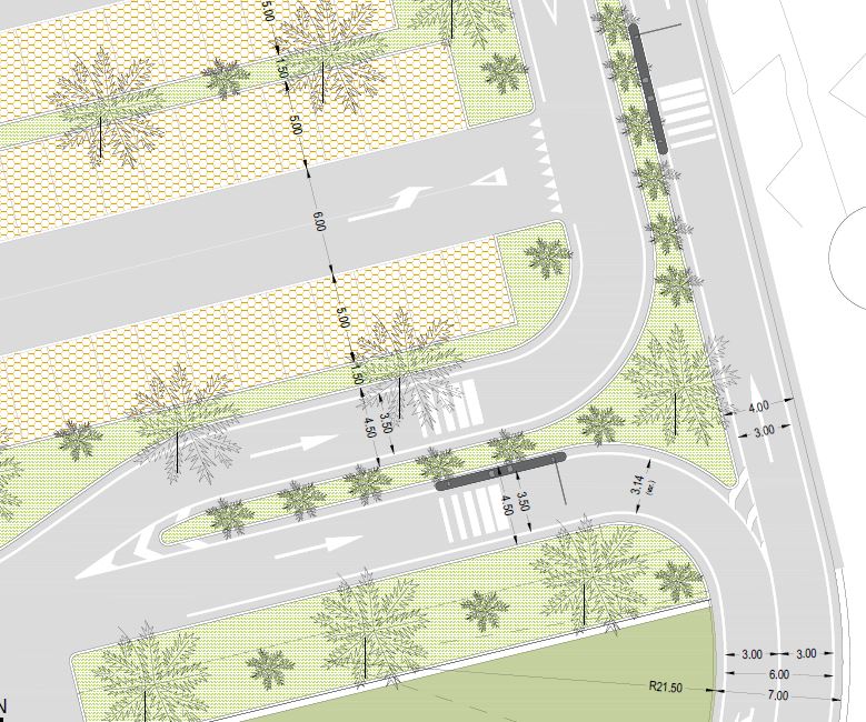 Intersection plan with details