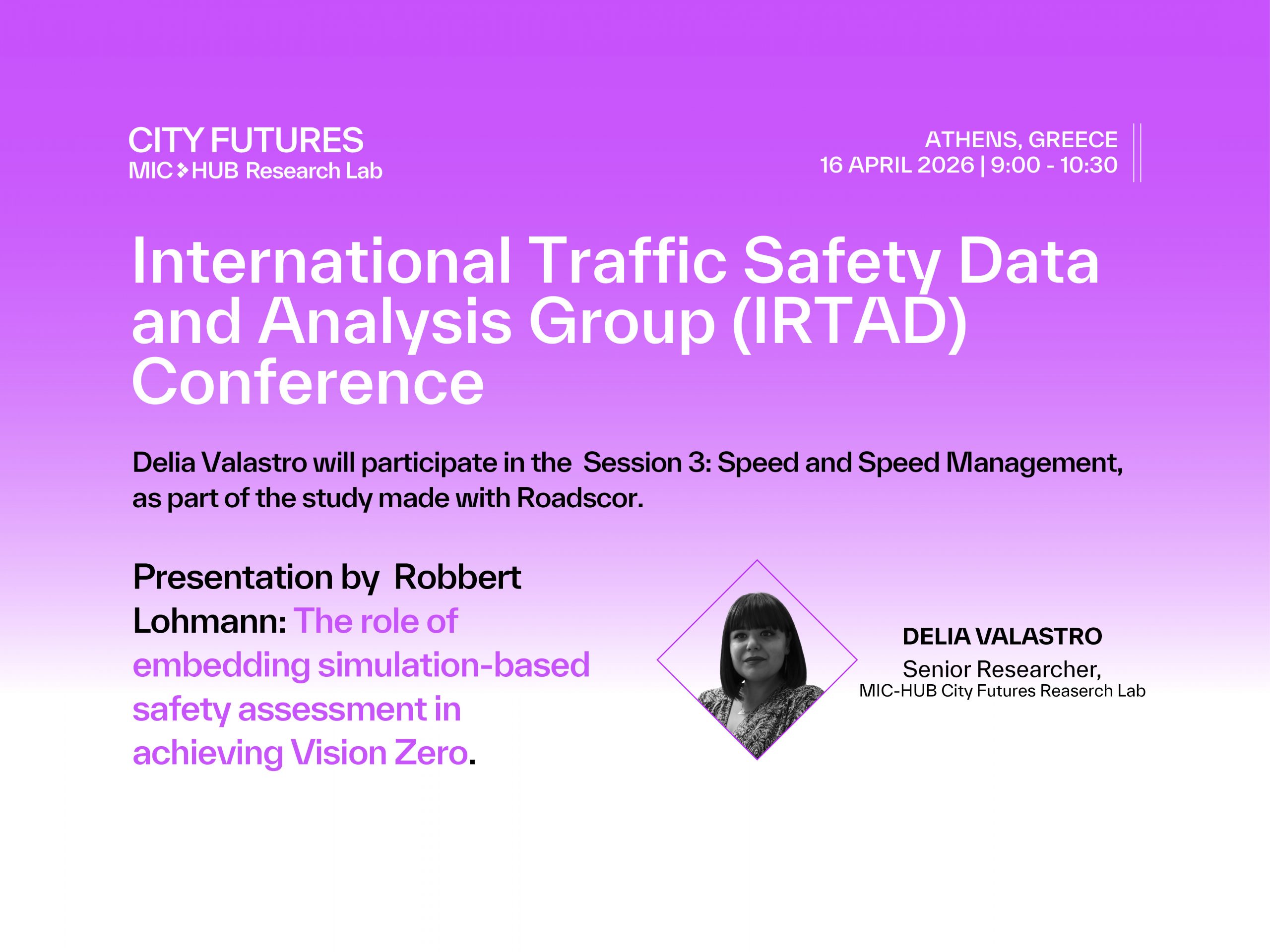 Featured image of International Traffic Safety Data and Analysis Group (IRTAD) Conference 2026